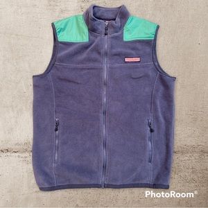 EUC Men’s Vineyard Vines Soft & Cozy Fleece Vest in Blue & Green Size M